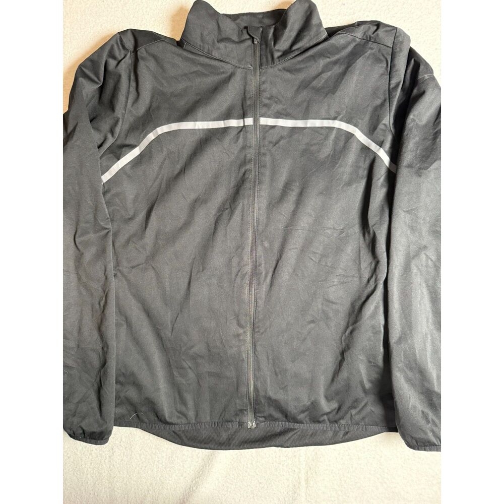 Vintage Bike Shield Black Jacket Zip up mens size XL Stripe